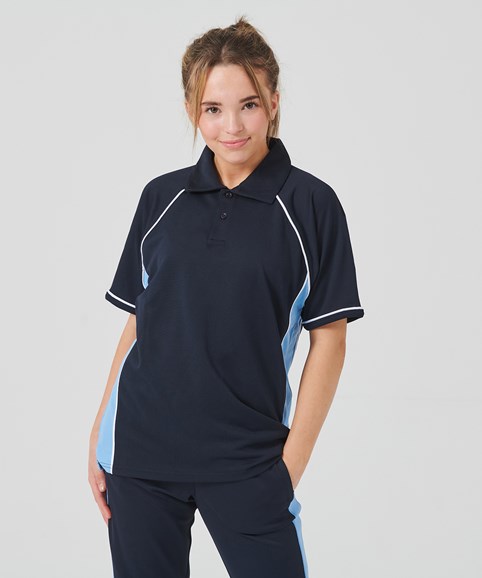 Kids piped performance polo