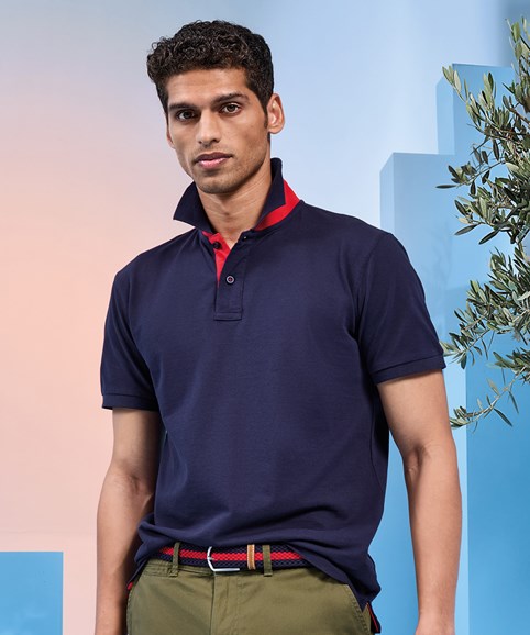 Men's classic fit contrast polo