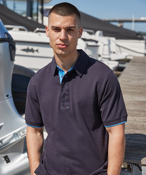 Contrast piqué polo shirt