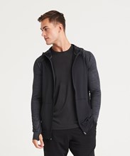 Sweat-shirt à capuche zippé contrasté