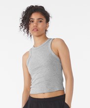 Women's micro rib racer tank