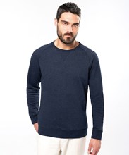 Organic cotton crew neck raglan sleeve sweatshirt