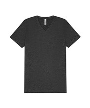 Tee-shirt col en V unisexe en polycoton manches courtes