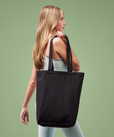 Cabas en toile recyclée premium « à fond plat »