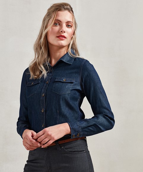 Women's jeans stitch denim shirt