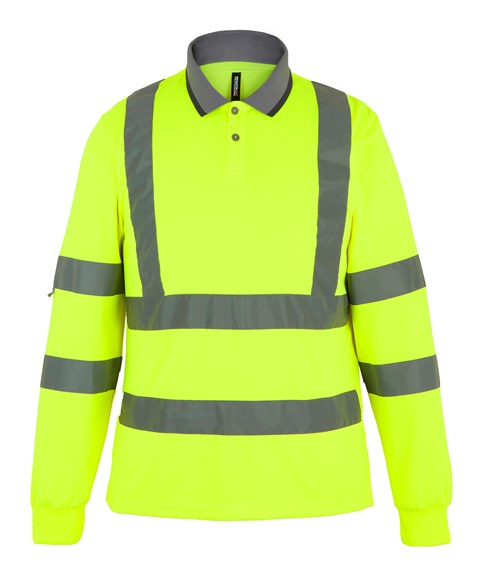 Hi-vis Pro contract long sleeve polo