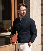 Brighton long sleeve polo – elegant knitted polo
