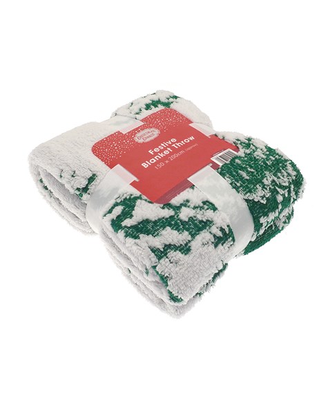 Christmas tree jacquard sherpa throw 