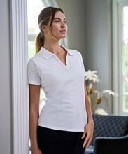 Women’s luxury stretch v-neck polo (1409)