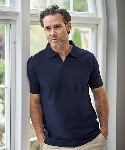 Luxury stretch v-neck polo (1404)