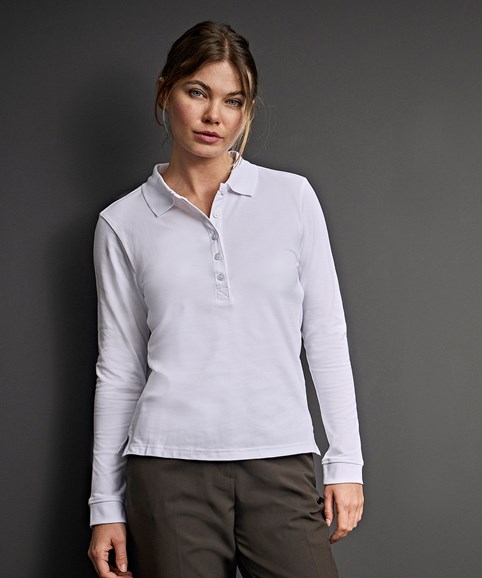Women's luxury stretch long sleeve polo (146)