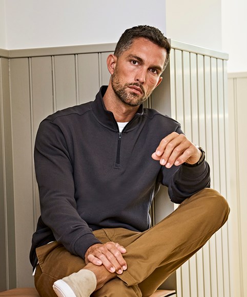 Ribbed interlock half-zip (5506)