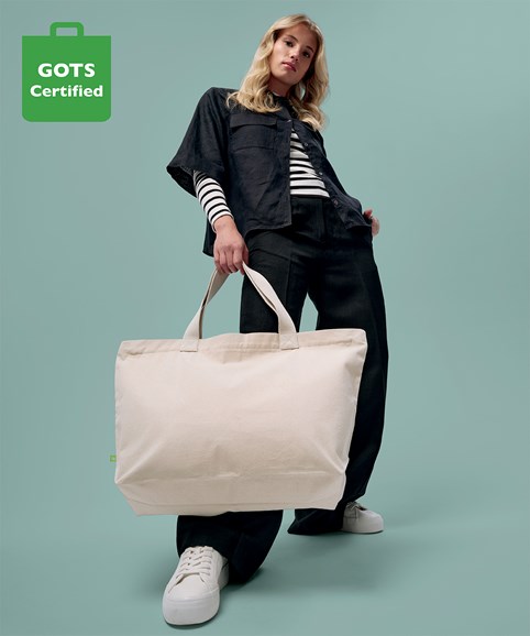 Elba organic canvas premium zip tote