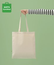 Premium organic canvas shopper long handle