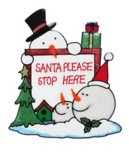Santa stop here window cling