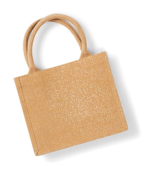 Mini-sac à cadeaux brillant en jute