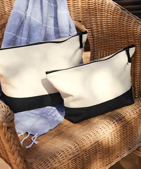 Trousse à accessoires en toile avec base colorée