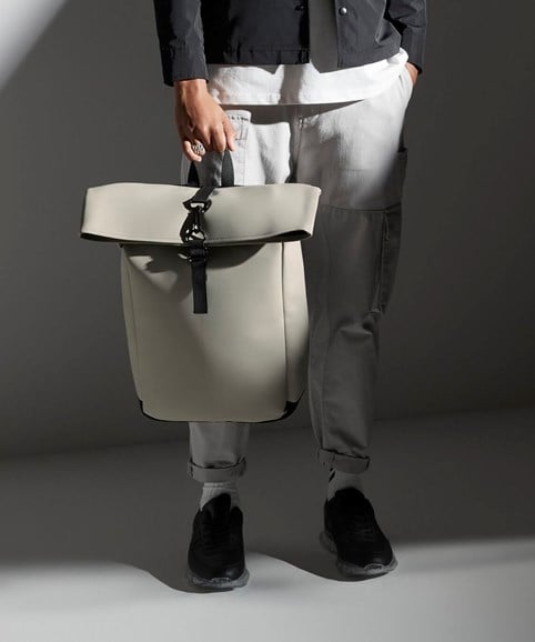 Matte PU rolltop backpack