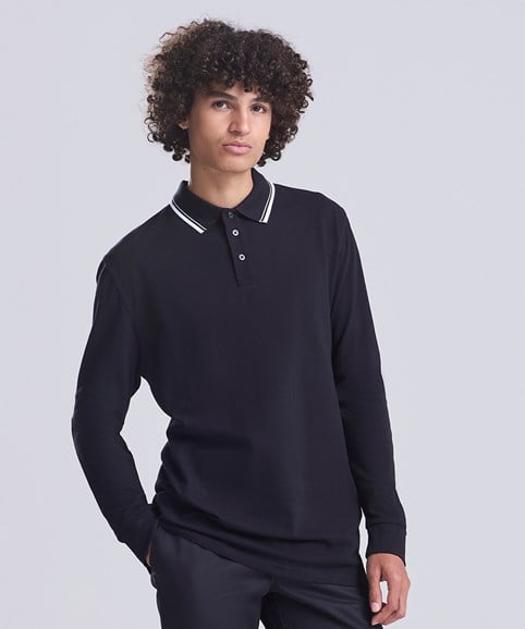 Long sleeve tipped 100 polo