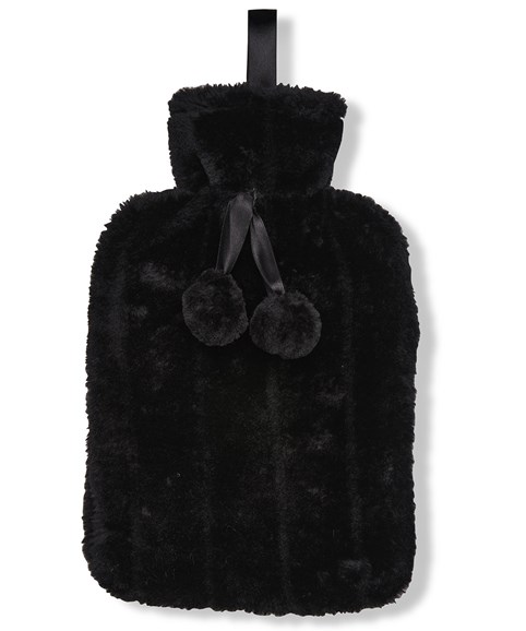 Luxury classic faux fur hot water bottle and cover