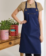 Barley' contrast stitch sustainable bib apron