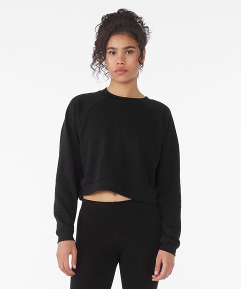 Sweat-shirt col rond femme avec manches raglan