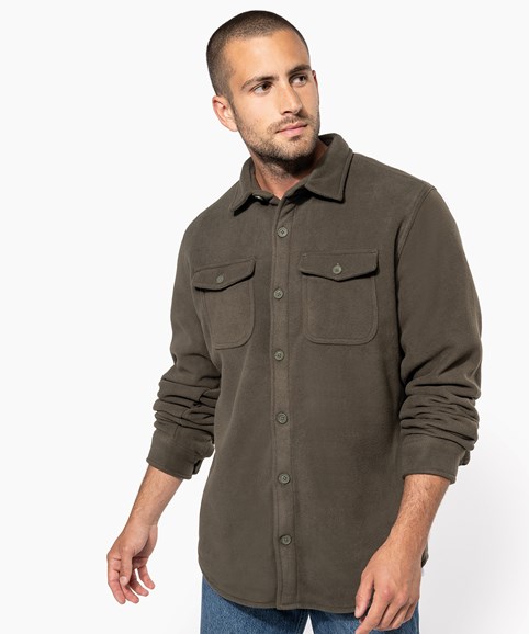 Sherpa lined fleece overshirt