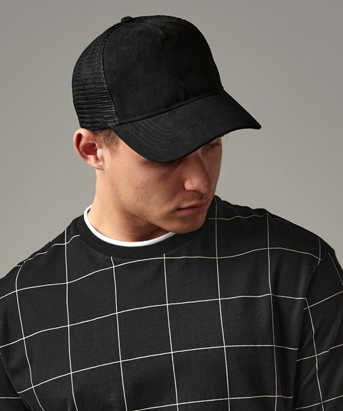 Suede snapback trucker