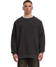 Acid washed knitted oversized sweater