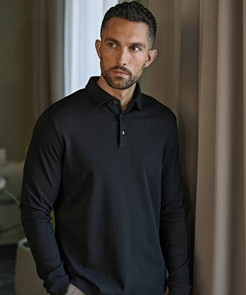 Pima cotton long-sleeve polo (1442)