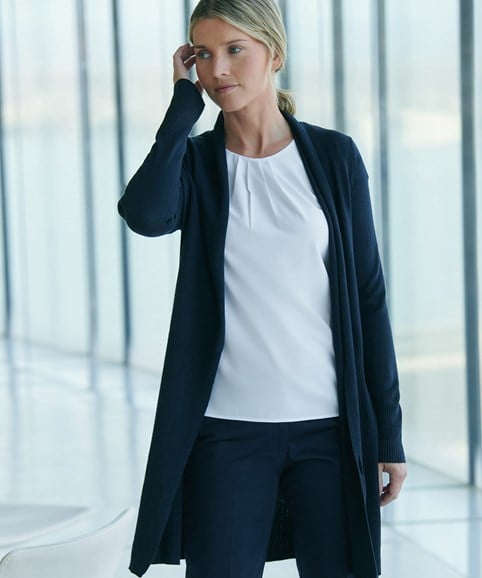 Women's longline open cardigan