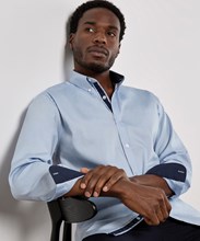Chemise Oxford de première qualité à manches longues (col à boutons) Contrast