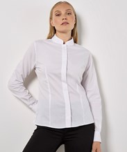 Women's mandarin collar shirt long-sleeved (tailored fit)