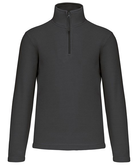 Enzo zip-neck microfleece top