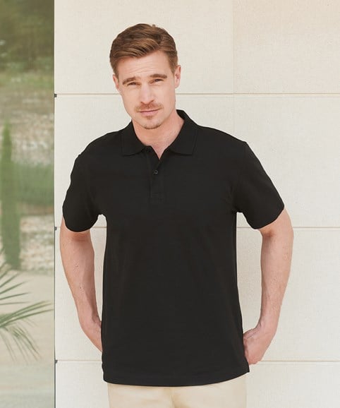 Stretch piqué polo shirt