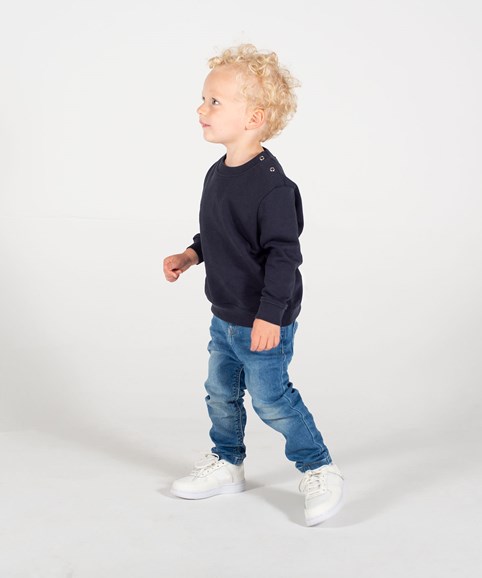 Sweat-shirt à encolure ras-du-cou et à boutons-pression sur les épaules