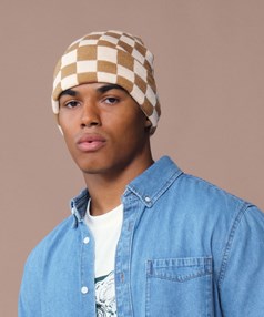 Bonnet à motif damier