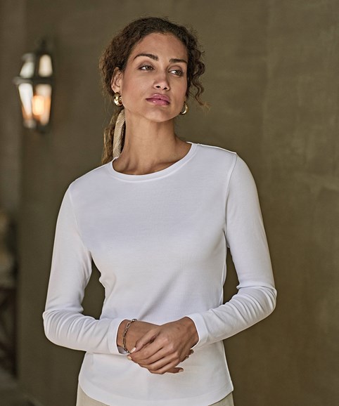 Women's long sleeve interlock tee (590)