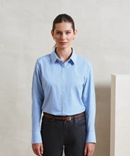 Women's Microcheck (Gingham) long sleeve cotton shirt