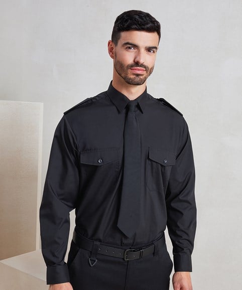 Chemise de pilote à manches longues