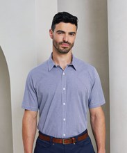 Microcheck (Gingham) short sleeve cotton shirt