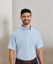Chemise Oxford à manches courtes Signature Homme