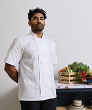 Veste de cuisinier à manches courtes boutons - pression