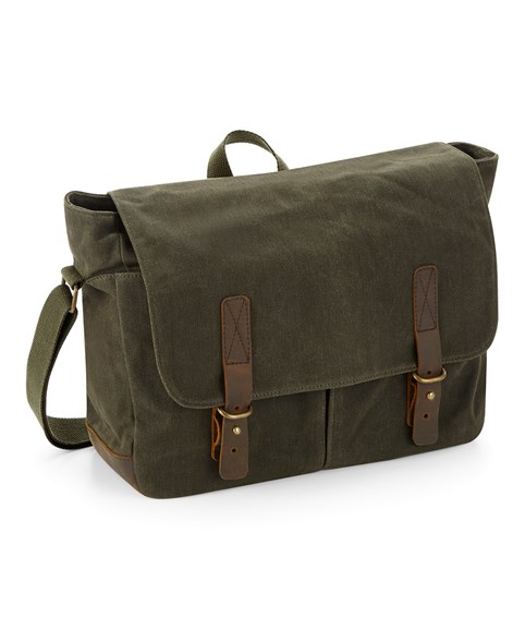 Heritage waxed canvas messenger