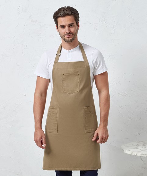 Chino cotton bib apron