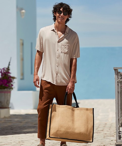 Sac de marché en jute amidonné naturel