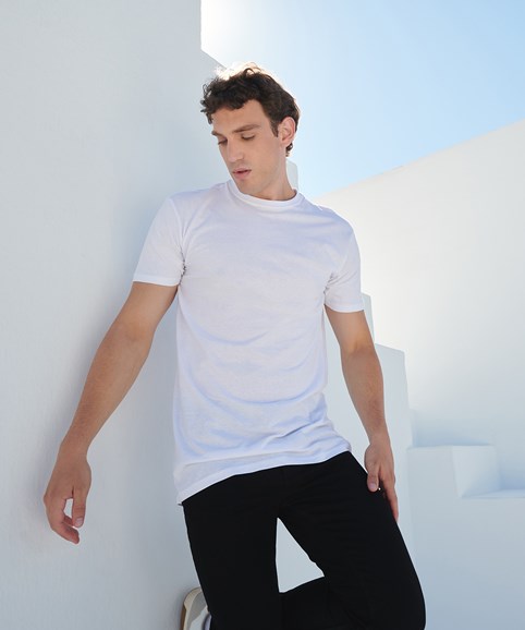 Longline t-shirt with dipped hem