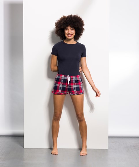 Women's tartan frill shorts