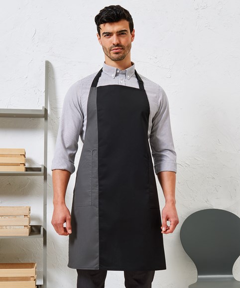 Contrast bib apron