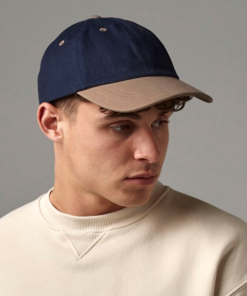 Low-profile heavy brushed cotton cap